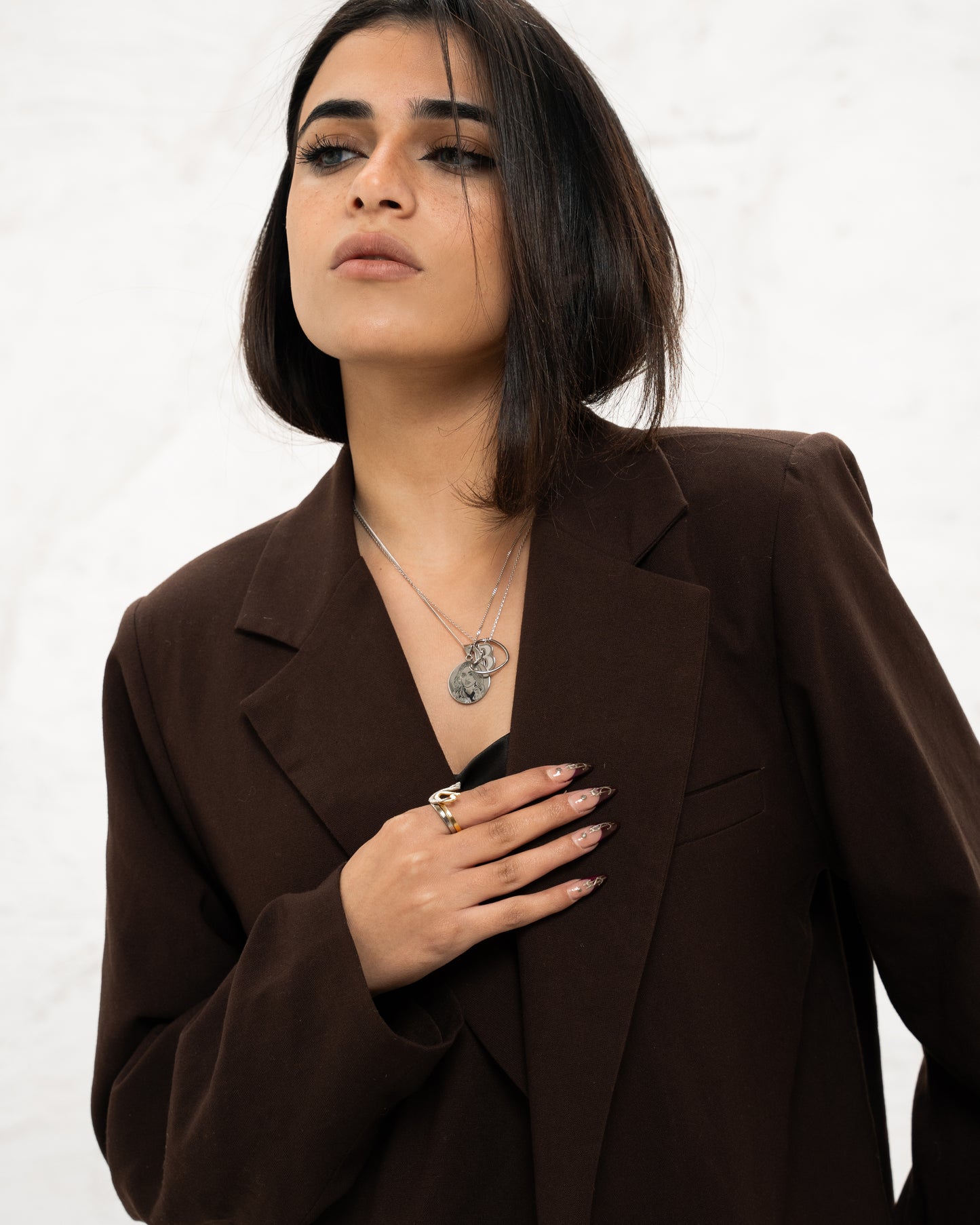 Engraved portrait necklace