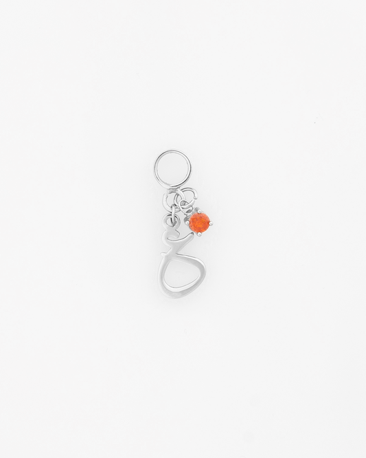 Initial with stone charm