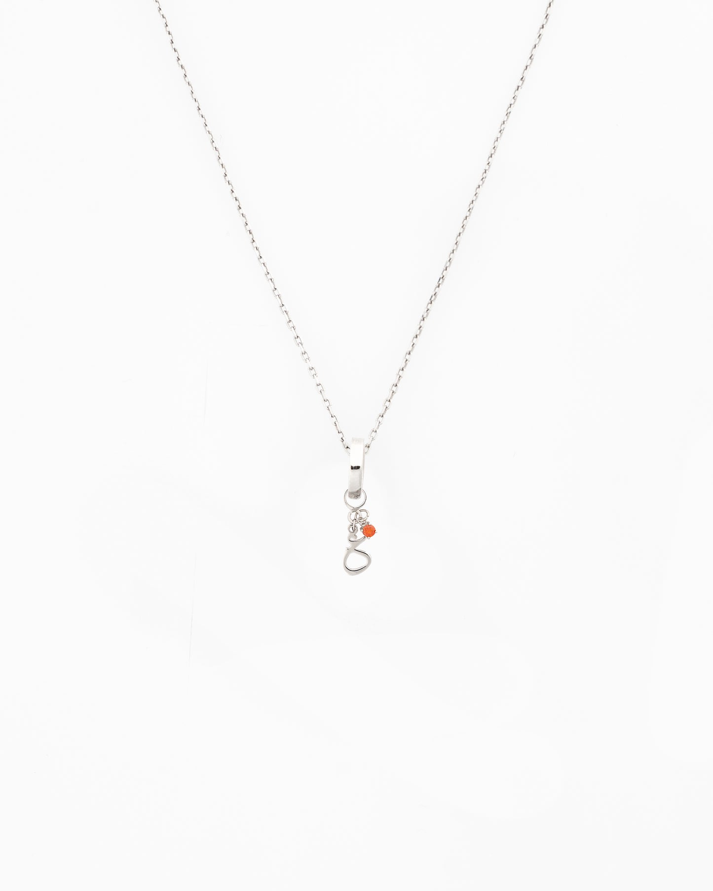 Initial with stone necklace